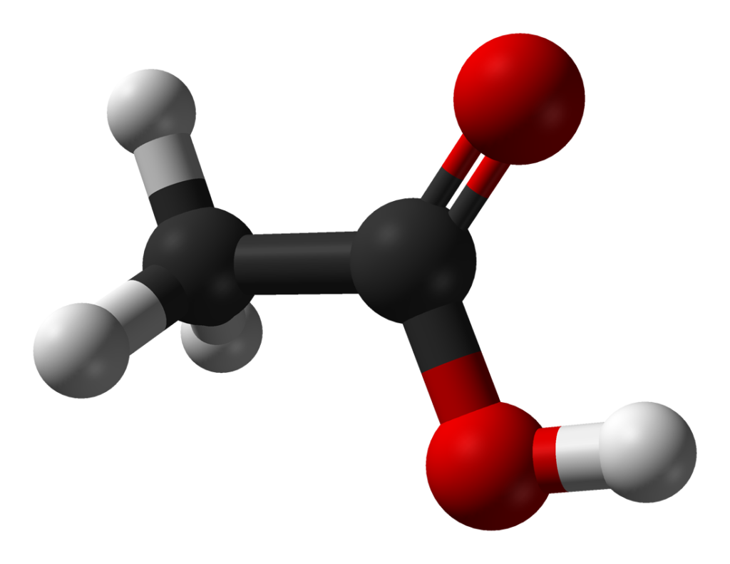 Ball and stick model of Acetic Acid